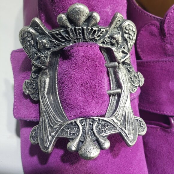 Fluevog  - Truth  Luiza Loafers with Angel Buckle  - Purple (Magenta) - Picture 8 of 12